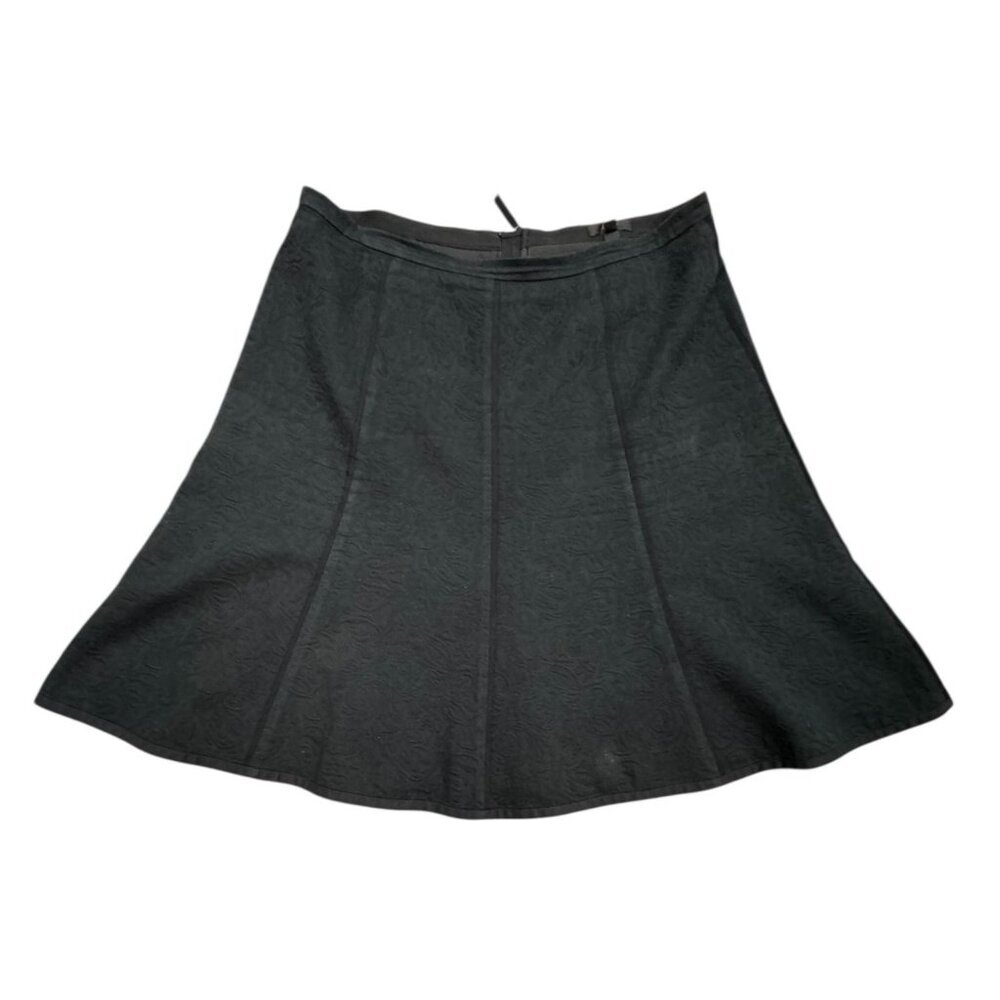 J.Crew Black Seamed Matelasse Skirt Flare A-Line Style A6143 Women's Size 14